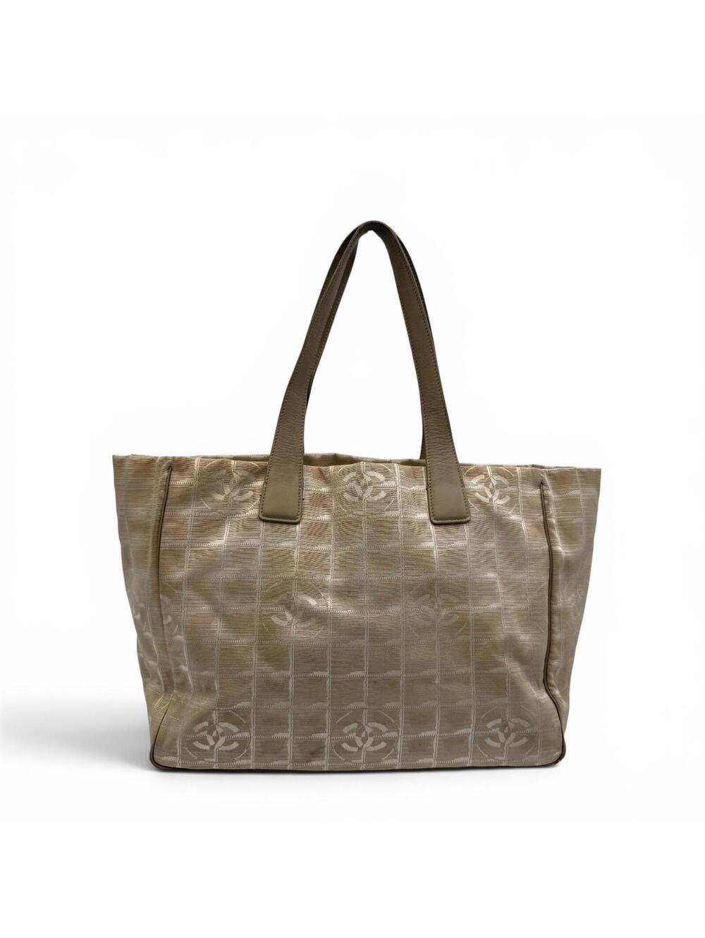 Chanel Beige New Travel Line Nylon Jacquard Tote